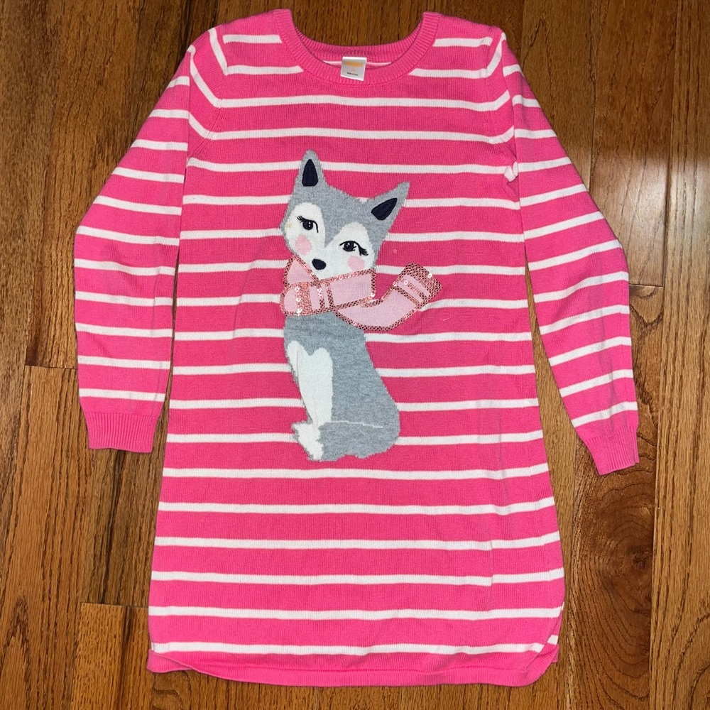 Fox sweater dress pink